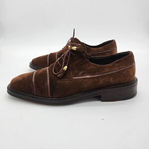 Mezlan Shoes Mens 8.5M Suede Square Toe Lace Up Oxford Chocolate Brown